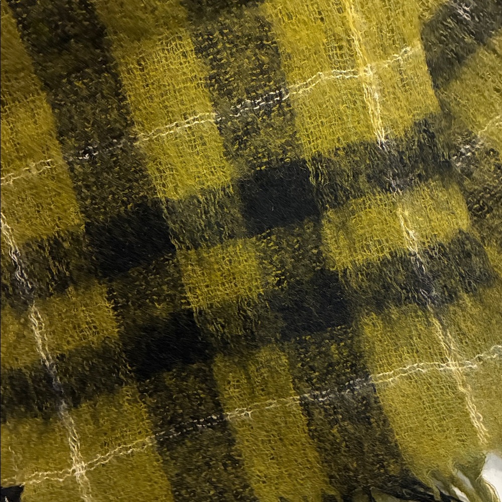 Vera Bradley Olive Green and Black Plaid Scarf